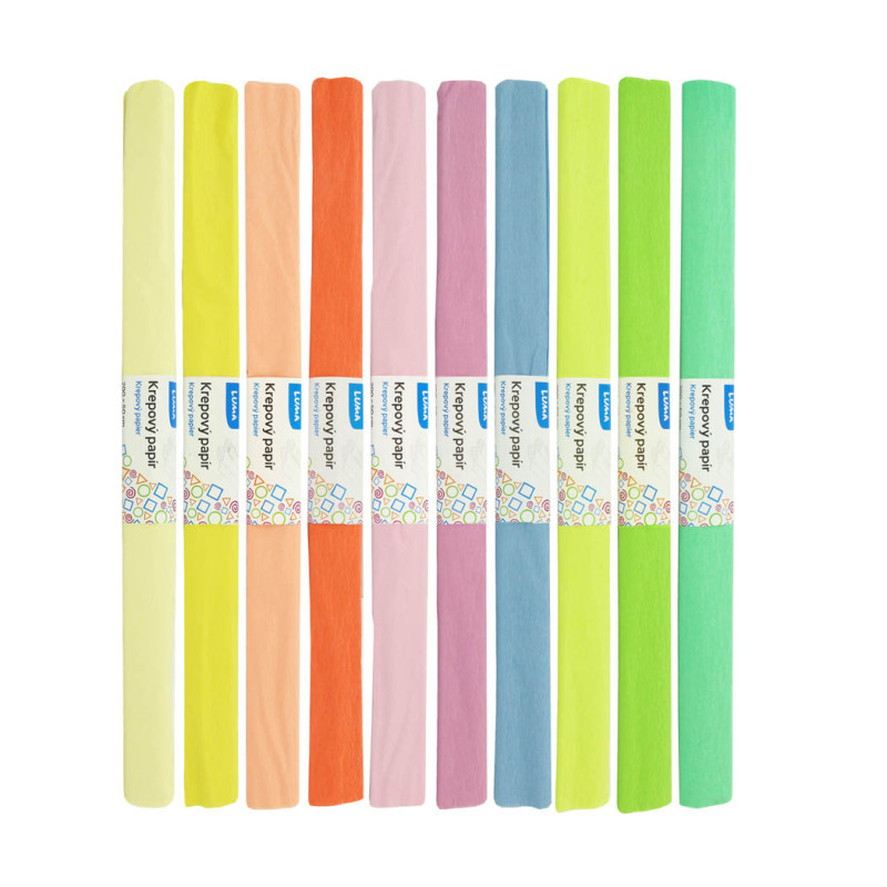 Krepový papír - sada 10 ks / pastelový mix