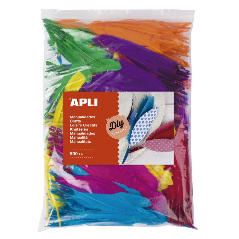 Indiánská peříčka APLI Jumbo mix barev / 500 ks