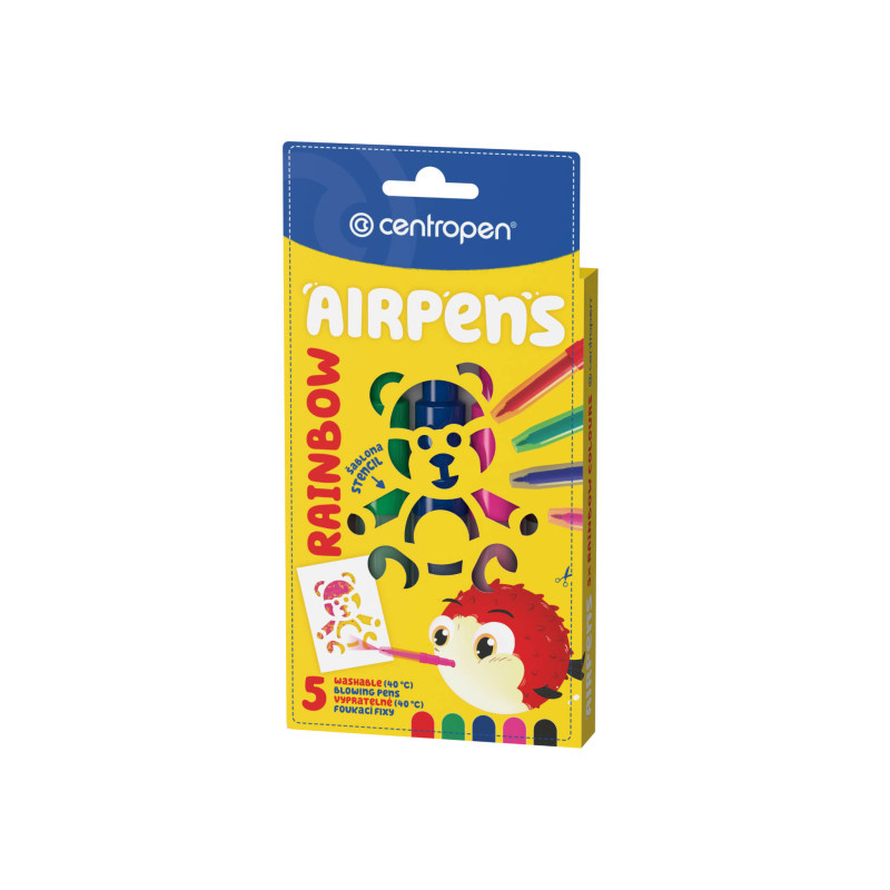 Foukací fixy Centropen AirPens 1500/5 - Rainbow / sada 5 ks