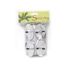 Bodce na adventní svíčku - stříbrná / 4 ks