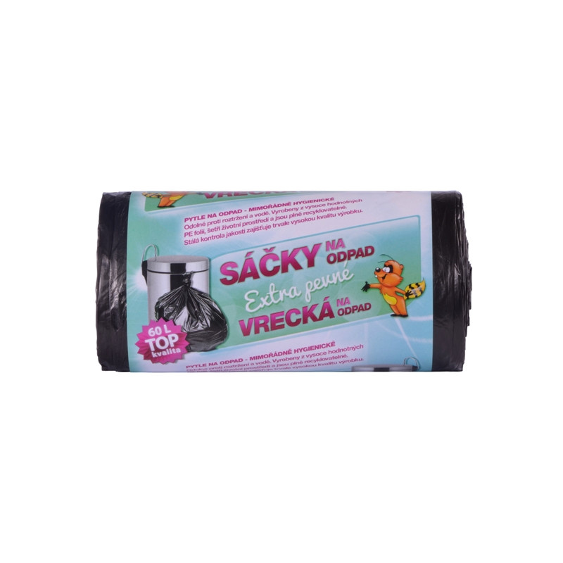 Pytle do koše Vipor Top - 60x70cm / 60l / 10my / 50ks / černá / extra pevné