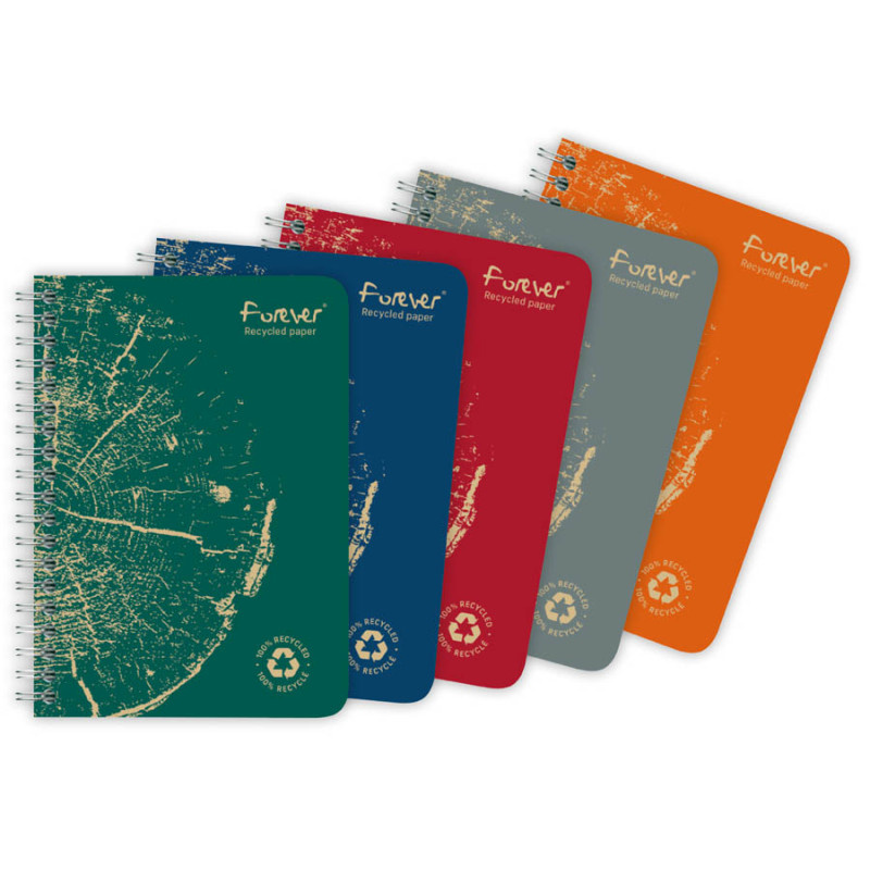 Blok kroužkový Clairefontaine forever A6 - linka / 60 listů / mix barev