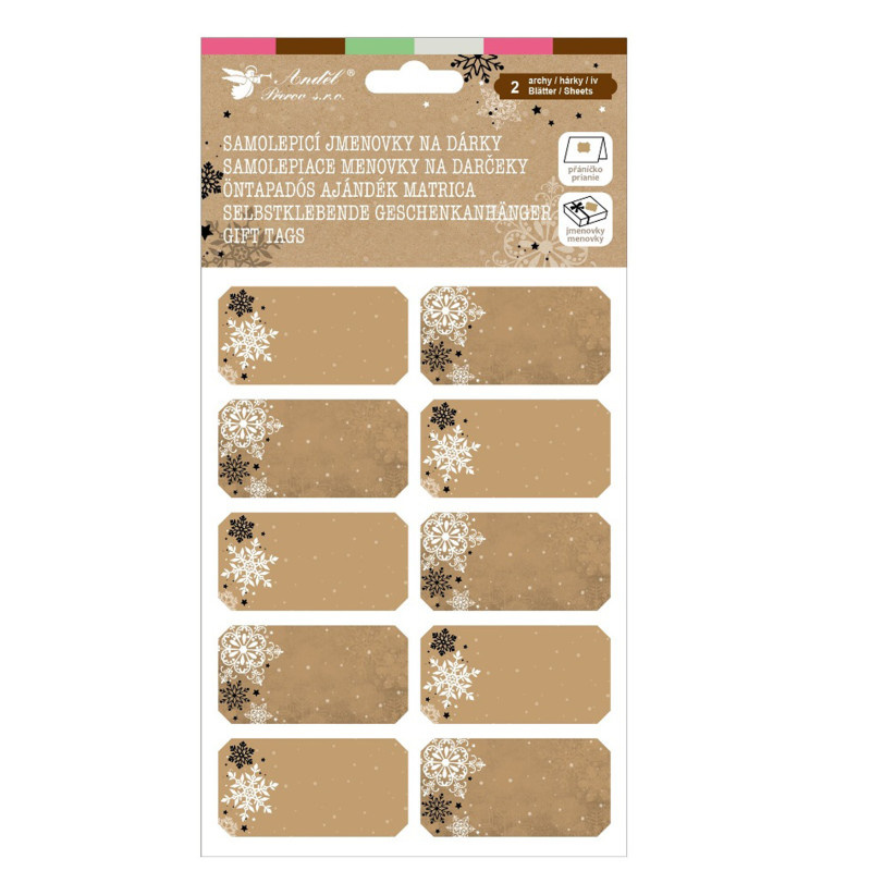 Samolepicí jmenovky KRAFT- 20 ks