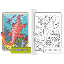Omalovánka A4 se samolepkami - Dinosauři