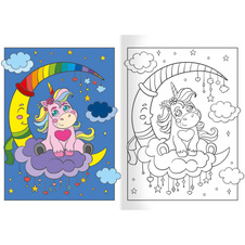 Omalovánka A4 se samolepkami - Jednorožci