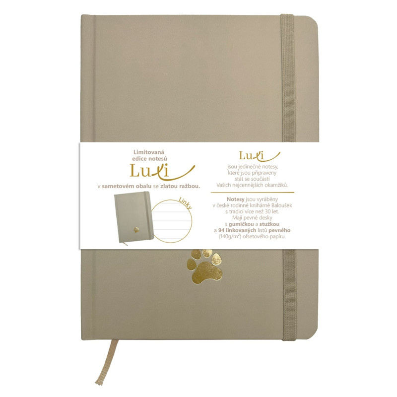 Blok Luxi A5 - linka / 96 listů / moka tlapka