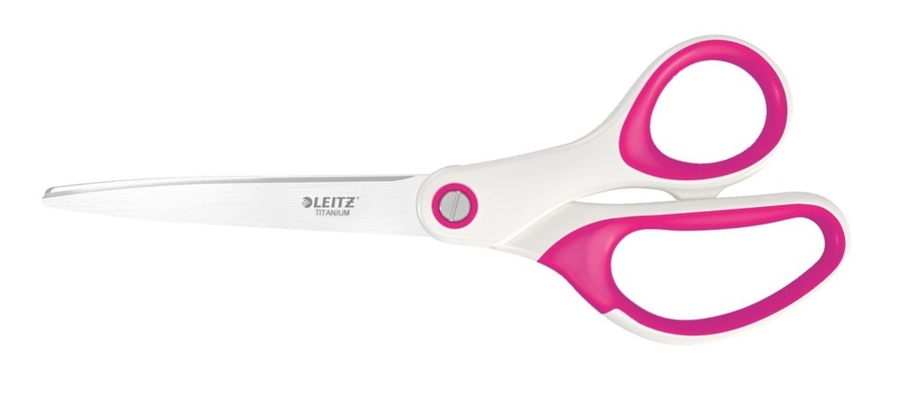 Nůžky Leitz WOW kancelářské titanové 20,5 cm / bílo-růžová