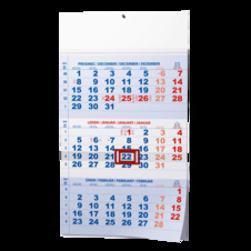 Kalendář nástěnný pracovní - tříměsíční modrý / BNC1