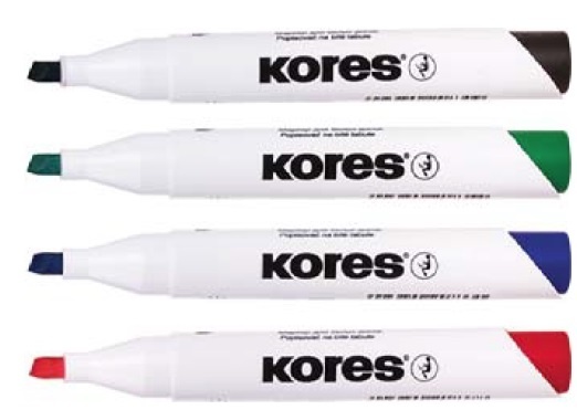 Popisovač Kores K-Marker Whiteboard - modrá / klínový hrot