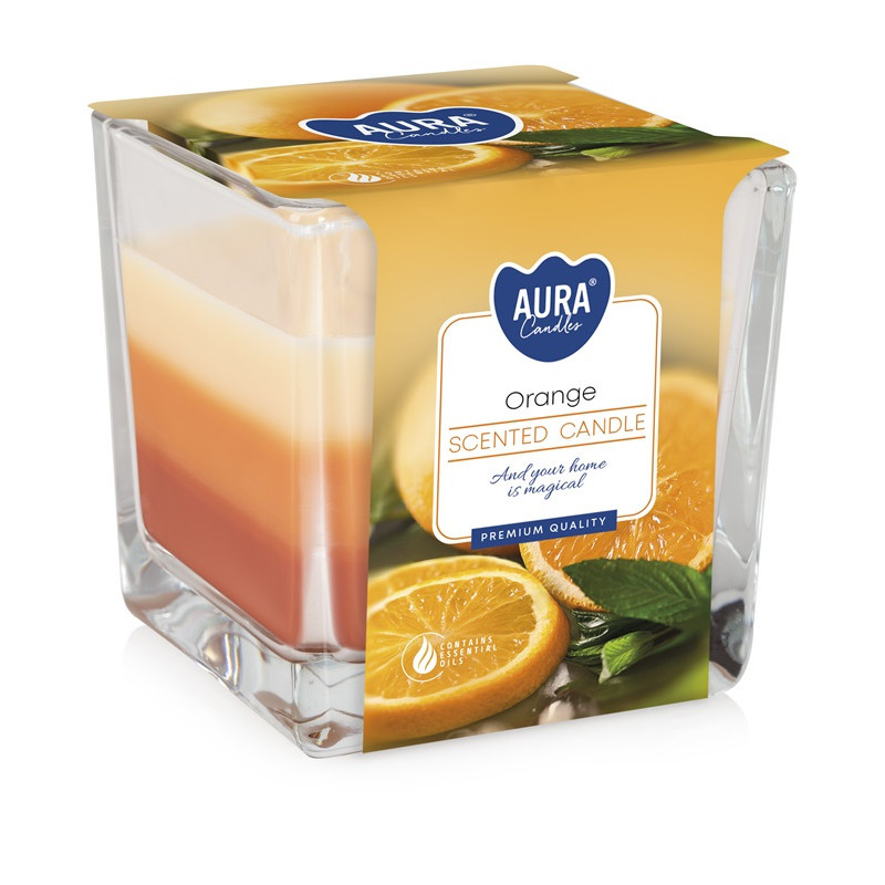 Vonná svíčka tříbarvená - Pomeranč