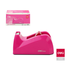Stolní odvíječ lepicí pásky DELI - růžová
