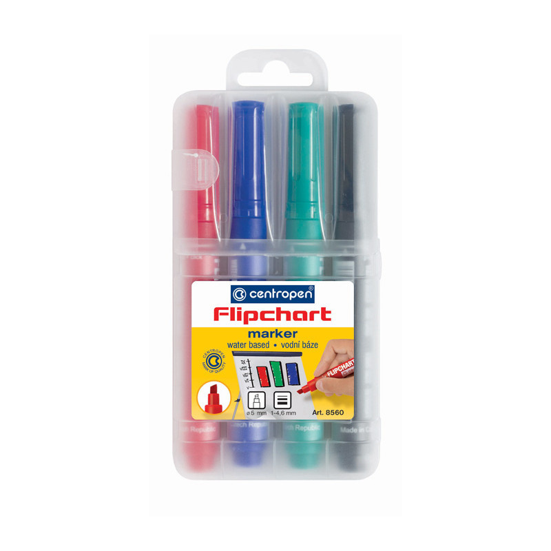 Značkovač Centropen 8560 Flipchart - sada 4 ks