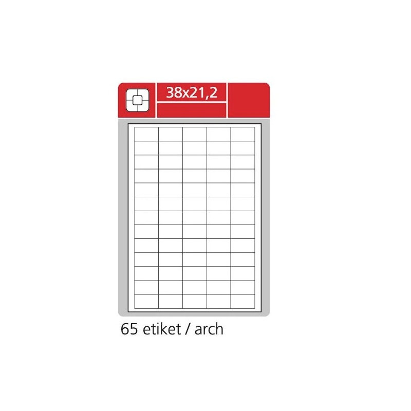 Print etikety A4 pro laserový - 38 x 21,2 mm / lesklé