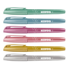 Zvýrazňovače Kores - třpytivé / 6 metalických barev