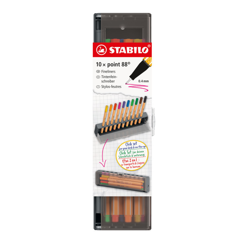 Liner STABILO® point 88 Click set se stojánkem - 10 ks