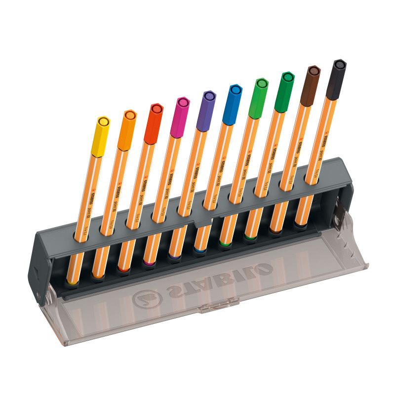 Liner STABILO® point 88 Click set se stojánkem - 10 ks