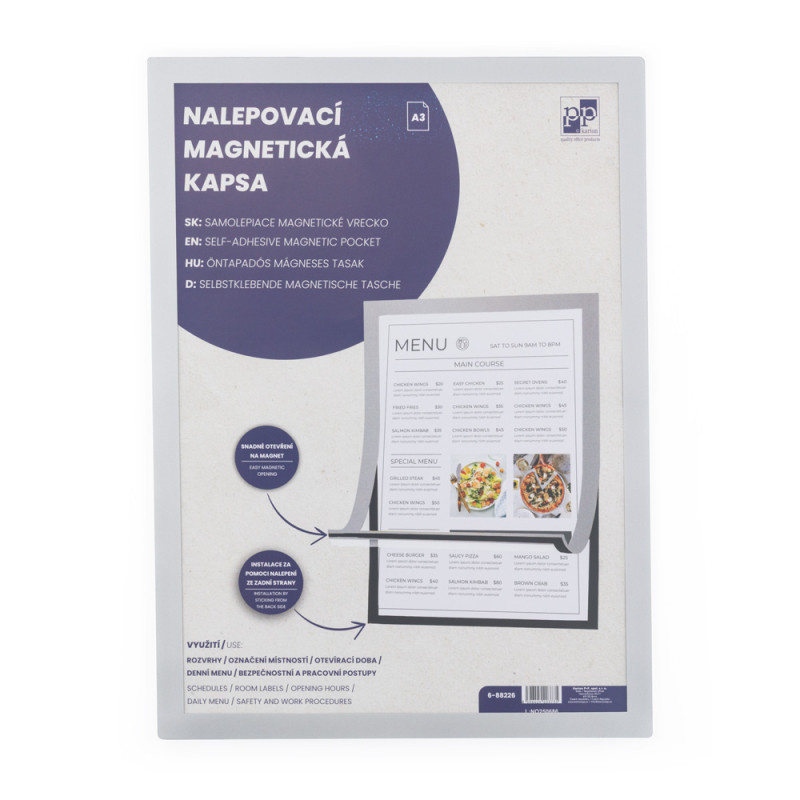 Kapsa nalepovací magnetická A5 - stříbrná