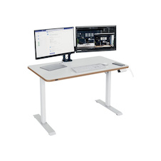 Výškově nastavitelný elektrický stůl Leitz Ergo – 120 x 70 cm / bílá