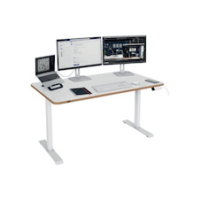 Výškově nastavitelný elektrický stůl Leitz Ergo – 140 x 80 cm / bílá