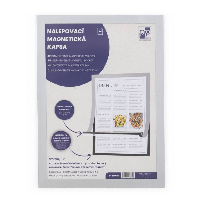 Kapsa nalepovací magnetická A3 - stříbrná