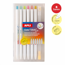 Pastelky APLI Color Click Rainbow - 6 barev + ořezávátko