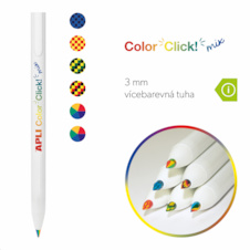 Pastelky APLI Color Click Rainbow - 6 barev + ořezávátko