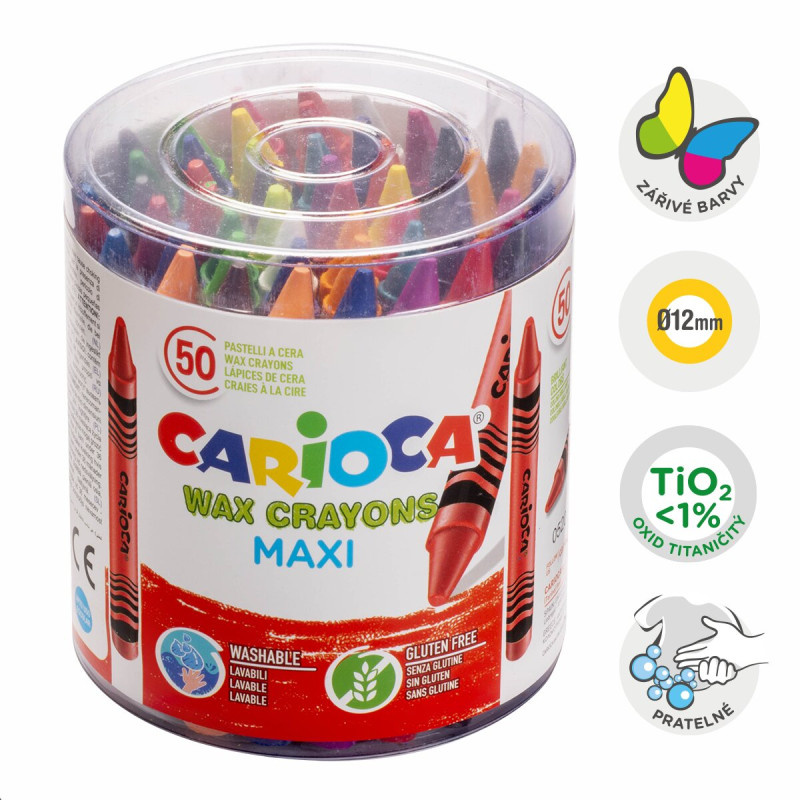 Voskové pastelky Carioca Maxi - 50 ks