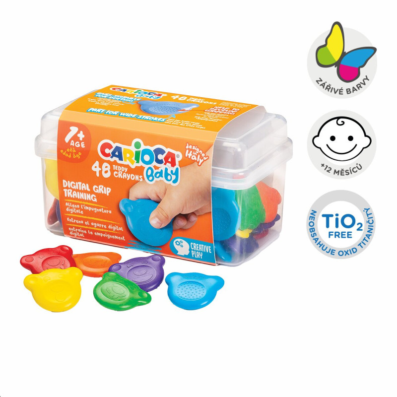 Voskové pastelky Baby Teddy - 48 ks / mix barev