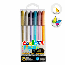 Gelový roller Carioca Fiorella - 6 ks / mix metal