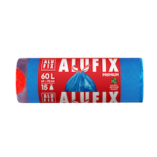 Pytle do koše Alufix Premium stahovací - 60x50cm / 35l / 26my / 15ks / modrá