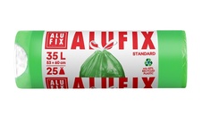 Pytle do koše Alufix Standard stahovací - 50x60cm / 35l / 14my / 25ks / zelená