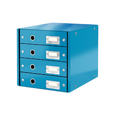 Zásuvkový box Leitz Click&Store - 4 zásuvky / modrá