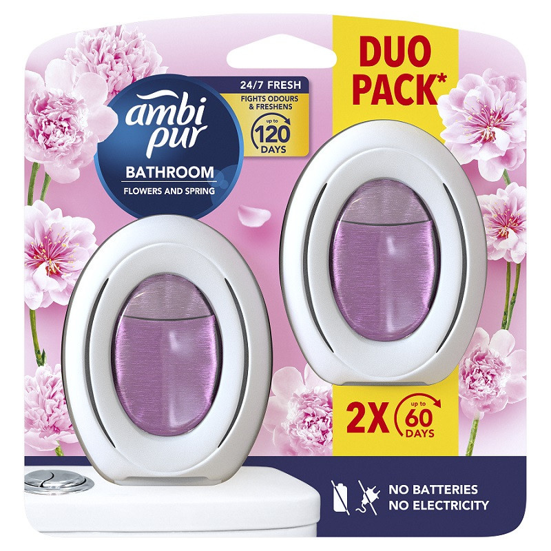 AmbiPur osvěžovač do koupelny Flowers & Spring - 2 x 8 ml