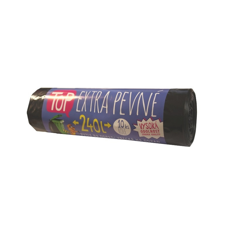 Pytle na odpad Vipor Top - 100x125cm / 240l / 10ks / 35my / černá / extra pevné