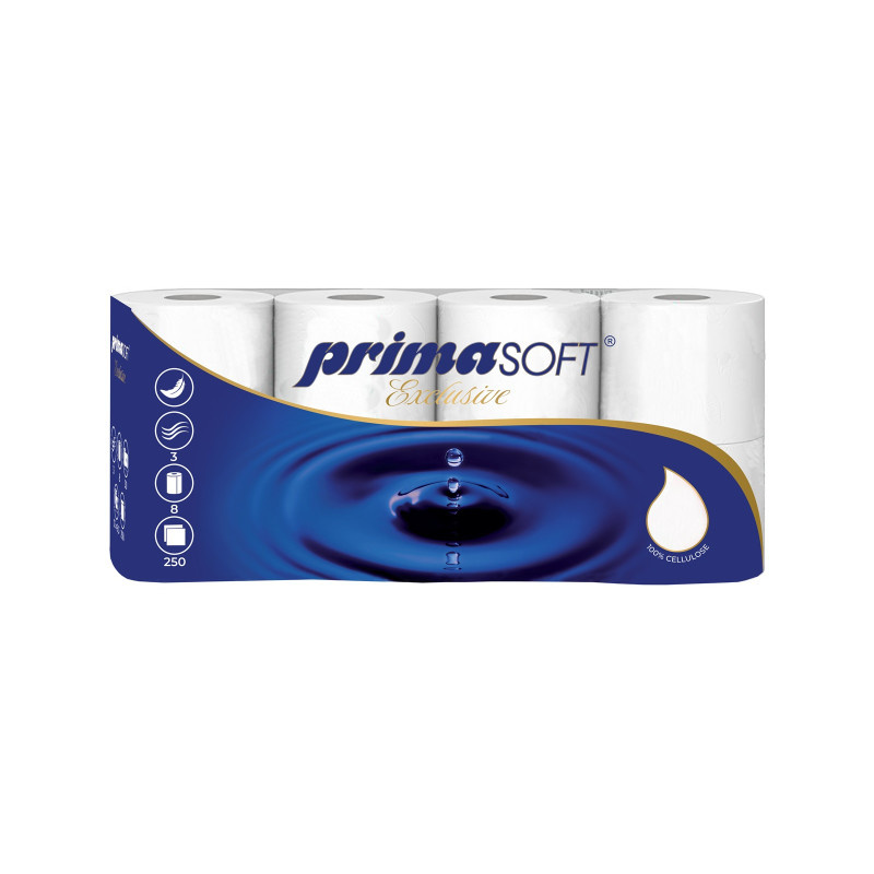 Papír toaletní PrimaSoft - 3- vrstvý / 8 rolí