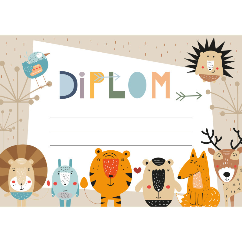 Diplom A4 - Zvířátka