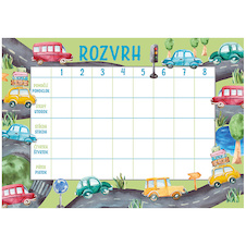 Rozvrh hodin A5 - Auta