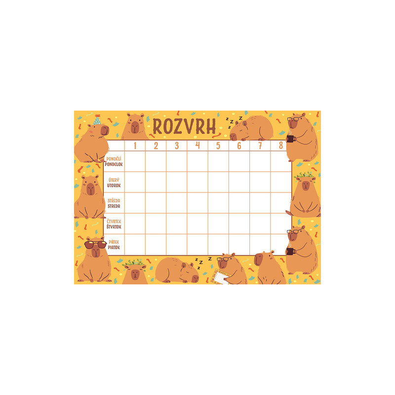 Rozvrh hodin A5 - Kapybary