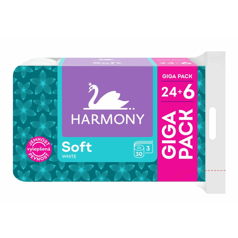 Papír toaletní Harmony Soft White 3-vrstvý / 30 ks