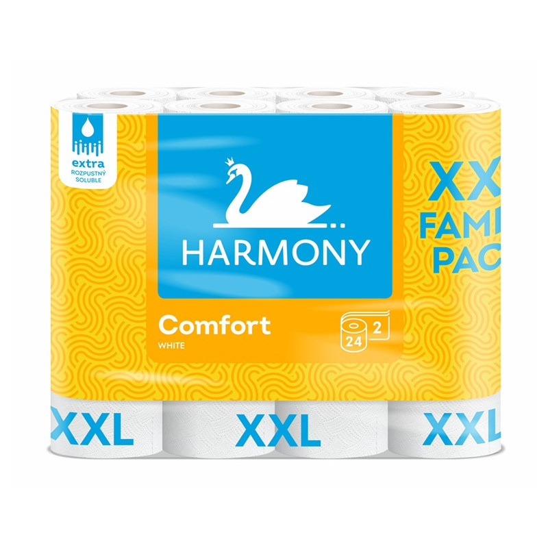 Papír toaletní Harmony Comfort White 2 vrstvý / 24 ks