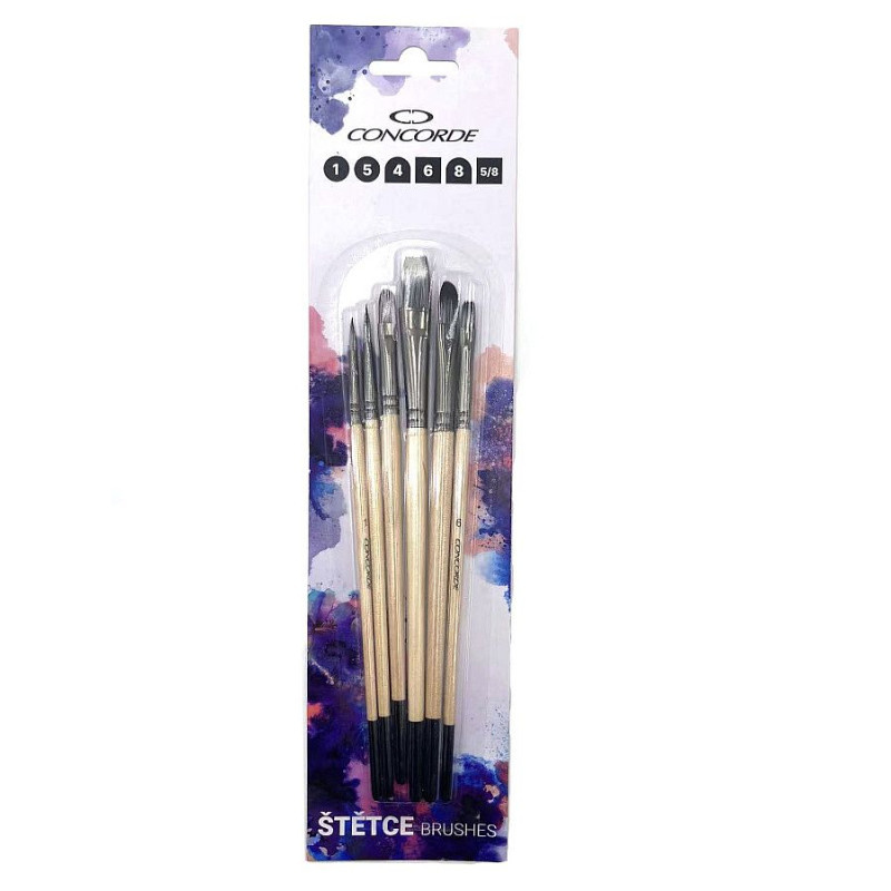Štětec Concorde Natural Nylon - sada 6 ks