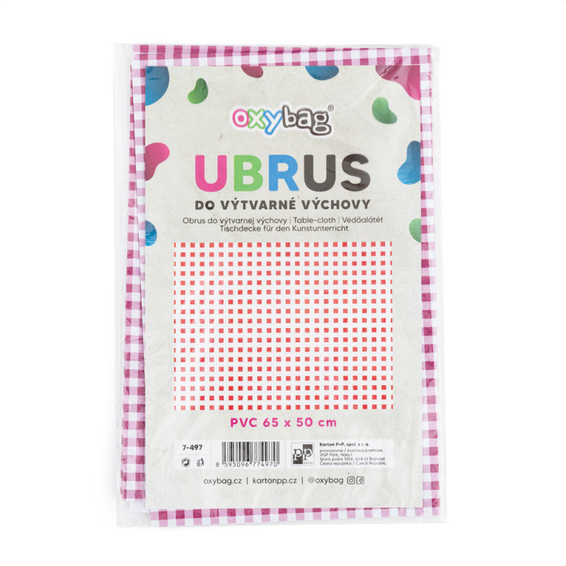 Ubrus PVC - červené káro / 65 x 50 cm