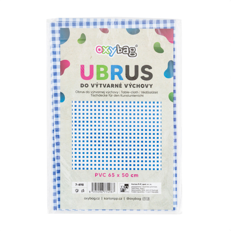 Ubrus PVC - modré káro / 65 x 50 cm