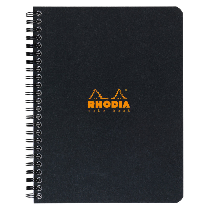Blok kroužkový Clairefontaine Rhodia A5+ - linka / 80 listů / černá