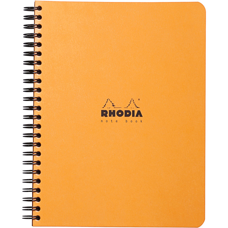 Blok kroužkový Clairefontaine Rhodia A5+ - čtvereček / 80 listů / oranžová