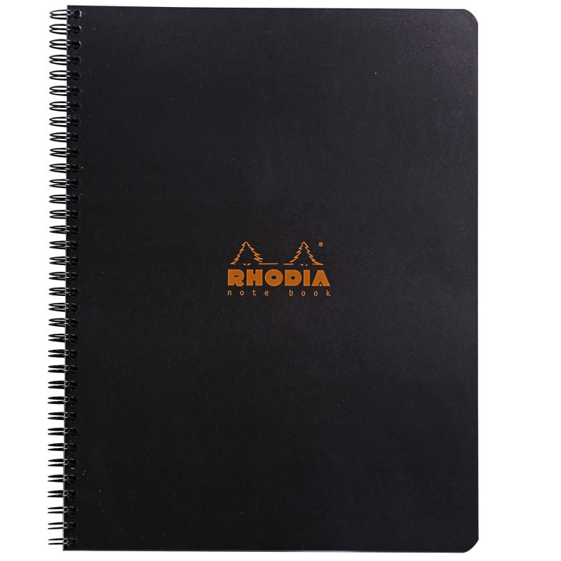 Blok kroužkový Clairefontaine Rhodia A4+ - čtvereček / 80 listů / černá
