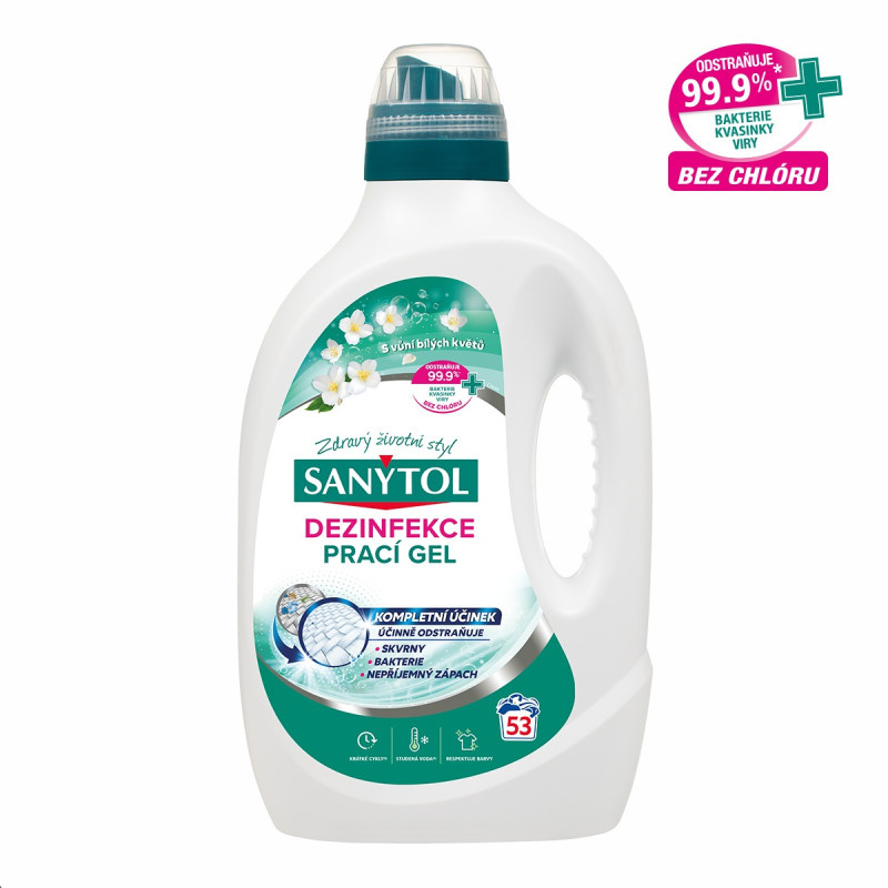 Dezinfekční prací gel Sanytol - bílé květy / 2,6 l