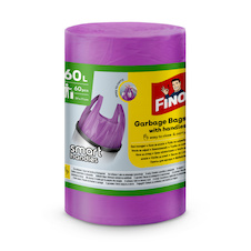 Pytle do koše FINO Color s uchy - 59x72 cm / 60 l / 13 my / 60 ks / fialová