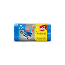 Pytle do koše FINO Easy Pack vázací - 50x55 cm / 35 l / 15 my / 30 ks / modrá