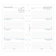 Náhradní vložka do diářů Filofax - kalendář osobní týdenní / 2 strany